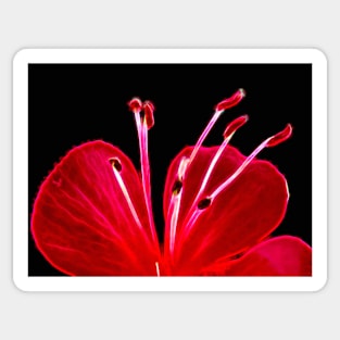 glowing vivid floral fantasy with delicate and intricate stamens Sticker